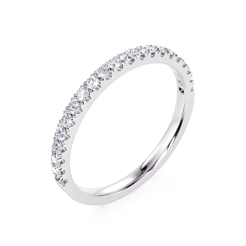 0.25 Carat U-Prong Diamond Wedding Band In 14K White Gold 1