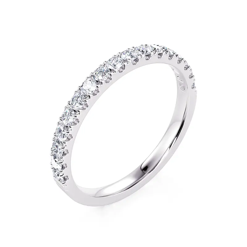0.33 Carat U-Prong Diamond Wedding Band In 14K White Gold 1