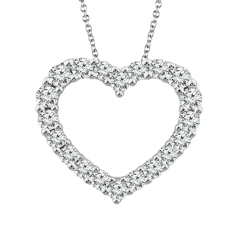 1.00 Carat Total Weight Diamond Heart Pendant – 14K White Gold 1