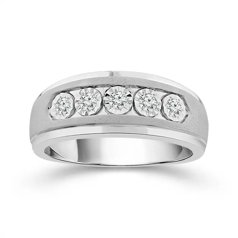 10K White Gold Men’S Diamond Ring – 0.25 Ct 1