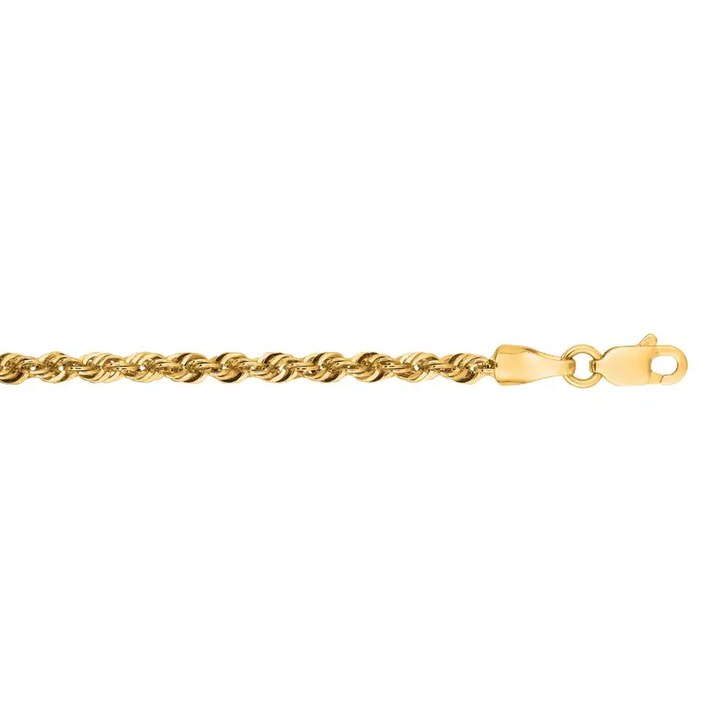 10K Yellow Gold 20-Inch Rope Chain — 3Mm Thickness 1