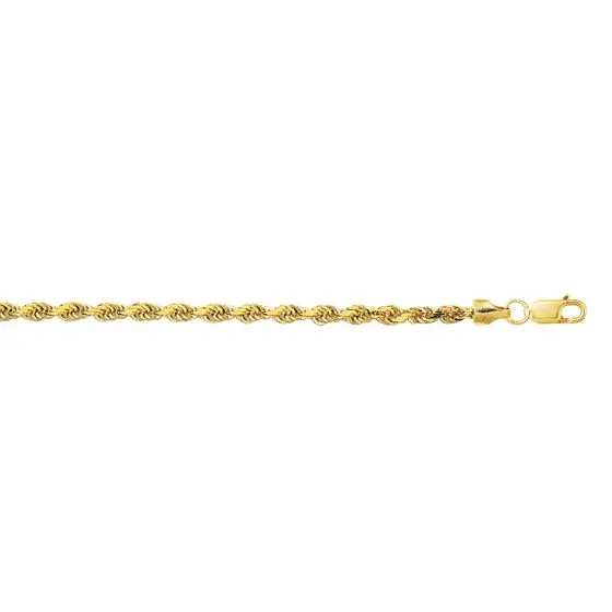10K Yellow Gold 24-Inch 3Mm Rope Chain With Lobster Clasp 1