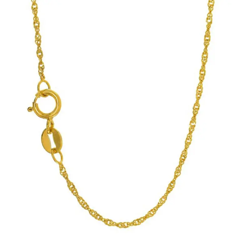 10K Yellow Gold Singapore Chain Necklace – 20 Inches, 1.3Mm, Spring Clasp 1