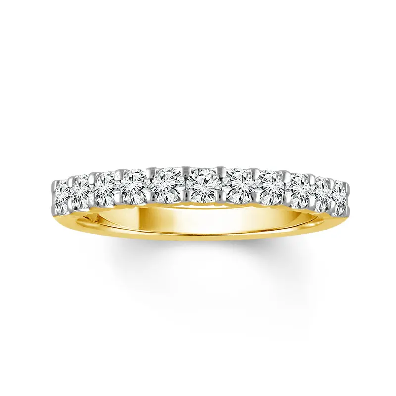 11-Stone Diamond Band In 14K Yellow Gold (Full-Finger Design) 1