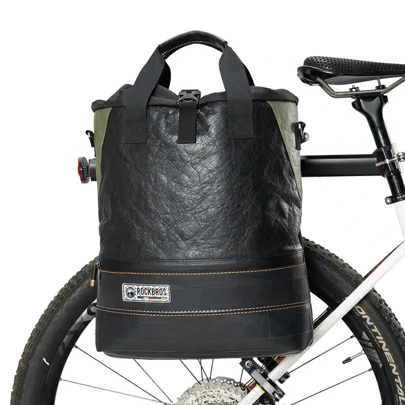 12L Waterproof Recycled Tire Panniers – Sustainable Rear Bike Luggage By Road To Sky 1