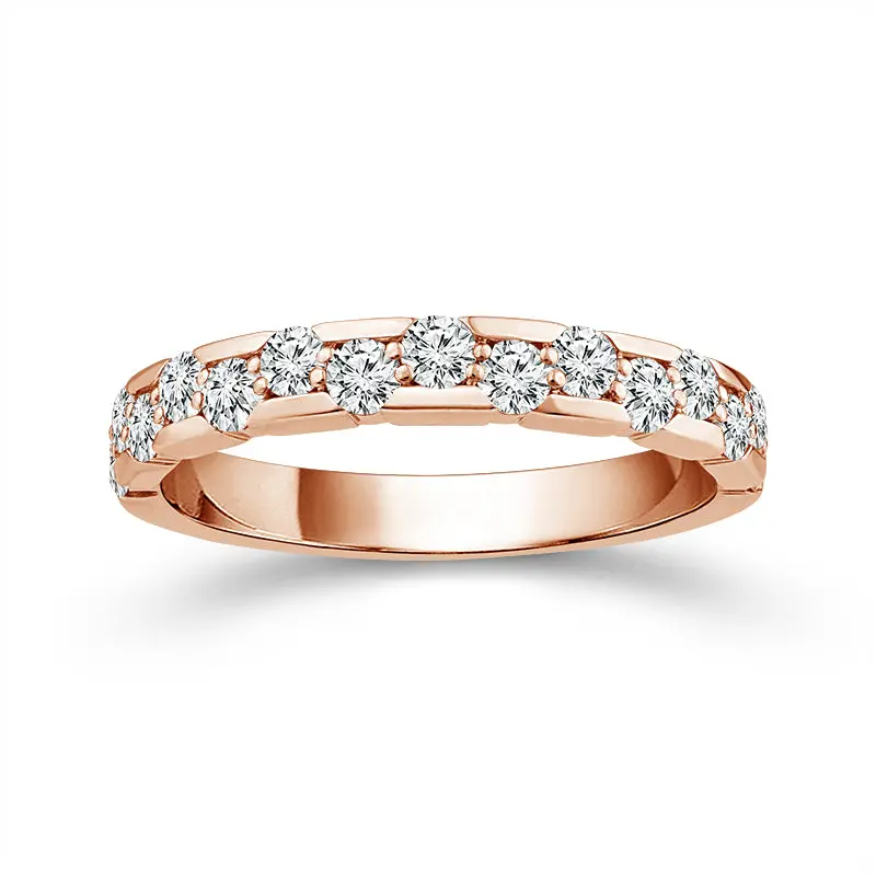 14K Rose Gold Diamond Wedding Band – 5/8 Carat Total Weight 1
