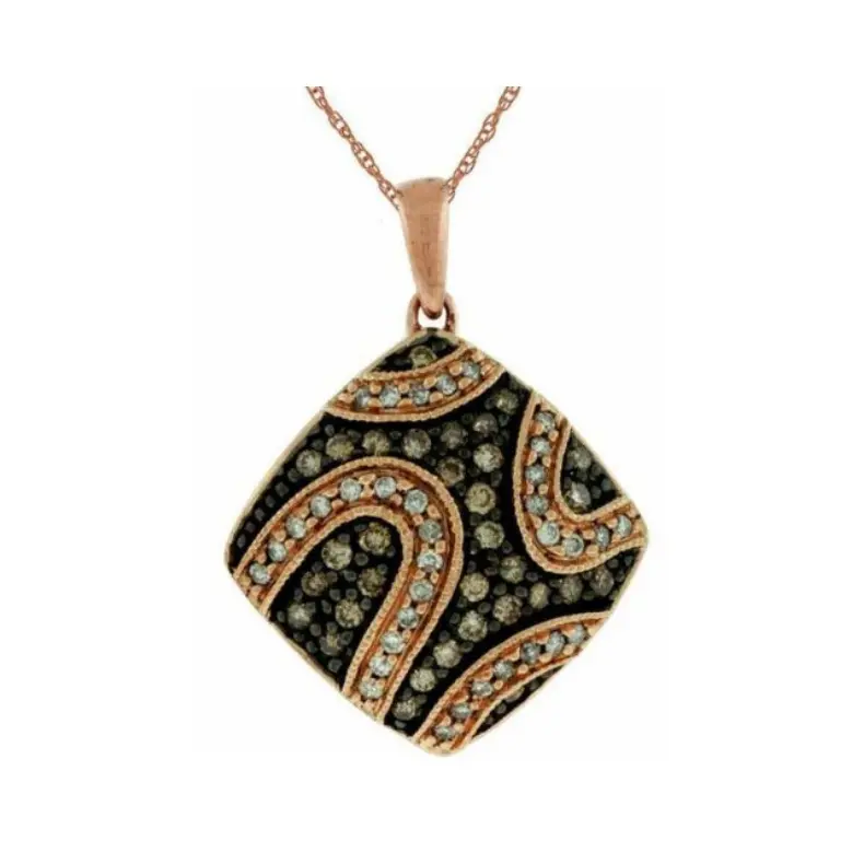14K Rose Gold Pendant With 0.5 Ct Chocolate Diamond Center 1