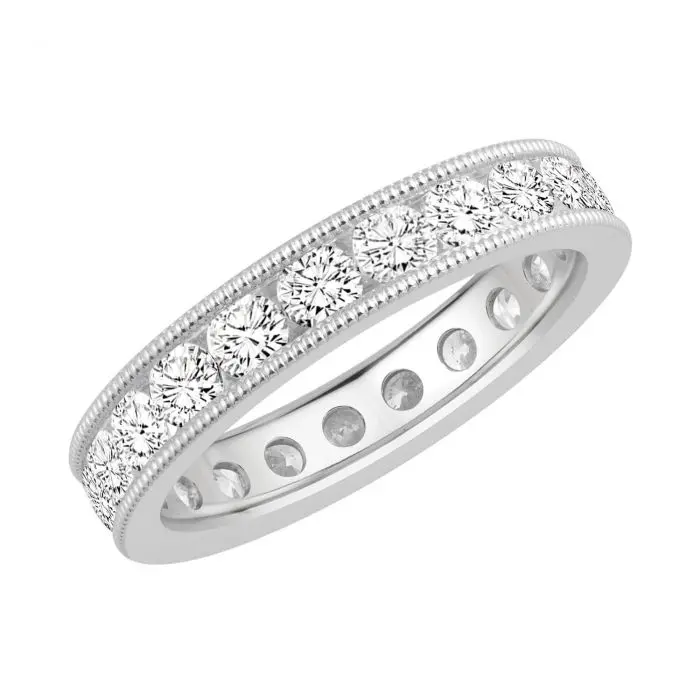 14K White Gold Channel-Set Diamond Eternity Band – 2.00 Ct, Size 7 1