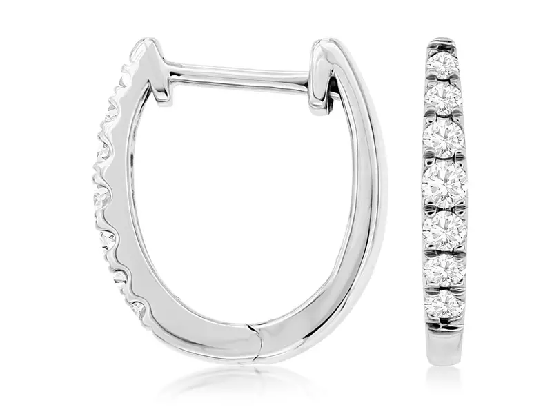 14K White Gold Diamond Hoop Earrings – 0.25 Ct Tw 1