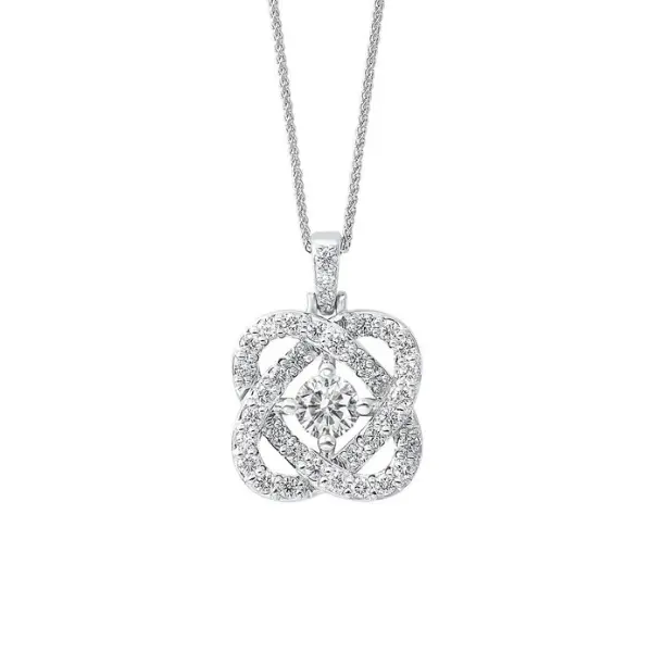 14K White Gold Diamond Pendant — 'Love'S Crossing' Design, 0.25 Ct Total Weight 1