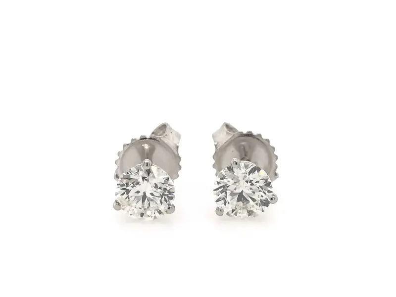 14K White Gold Diamond Stud Earrings – 1.02Ctw 1