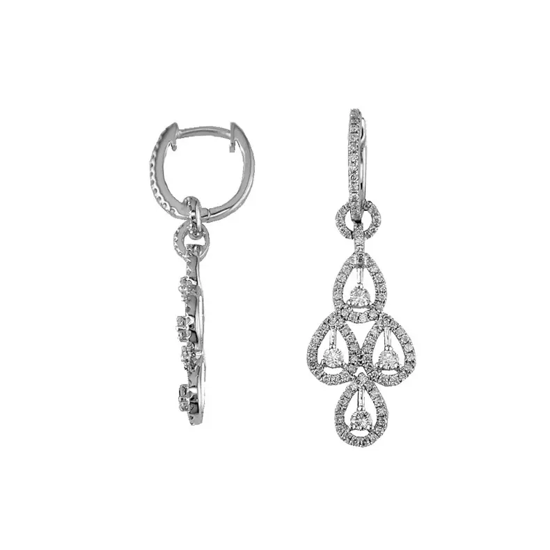 14K White Gold Diamond Stud Earrings – 1.10 Carat Total Weight 1