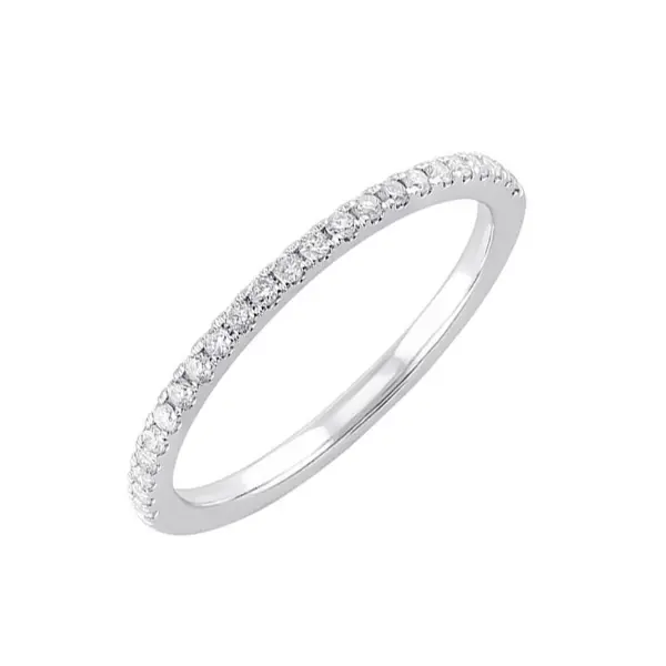 14K White Gold Diamond Wedding Band, 1/6 Carat Total Weight 1