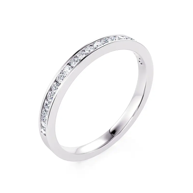 14K White Gold Diamond Wedding Band – 1/7 Carat Total Weight, Channel Set 1