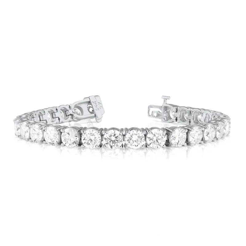 14K White Gold Lab-Grown Diamond Tennis Bracelet – 19 Carats Total Weight 1