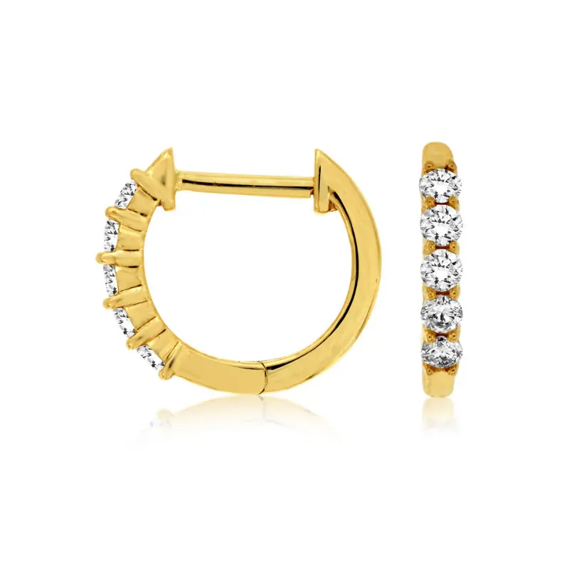 14K Yellow Gold Diamond Hoop Earrings – 0.25 Ct Tw 1