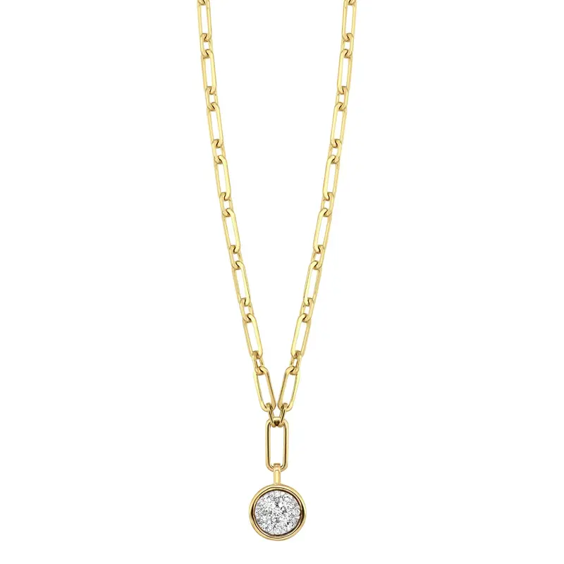 14K Yellow Gold Multi-Stone Diamond Paperclip Necklace – 0.33 Carat Total Weight 1