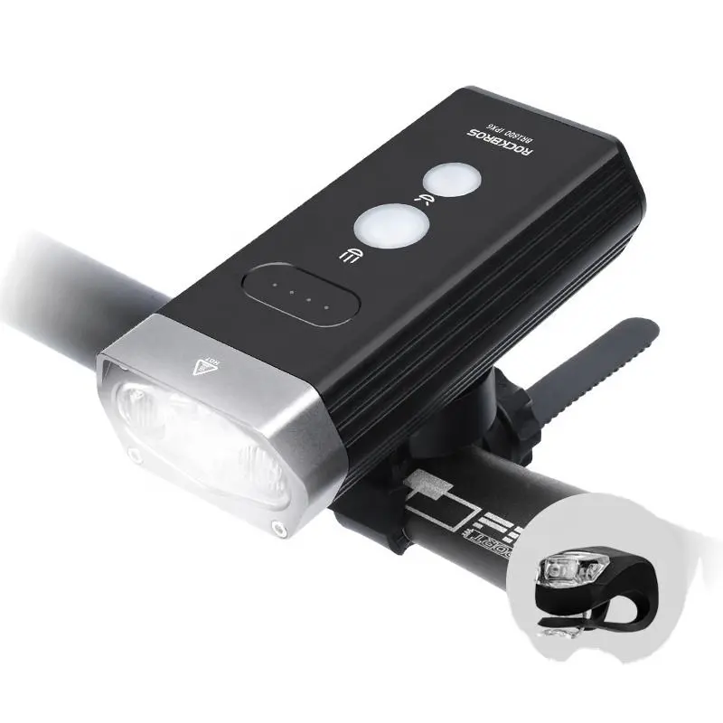 1800-Lumen Dual Led Rechargeable Bike Front Light – Wide Beam + Spot Combo 1