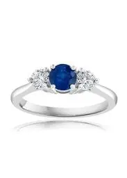 18K White Gold Sapphire And Diamond Trilogy Ring Symbolizing Life’S Journey 1