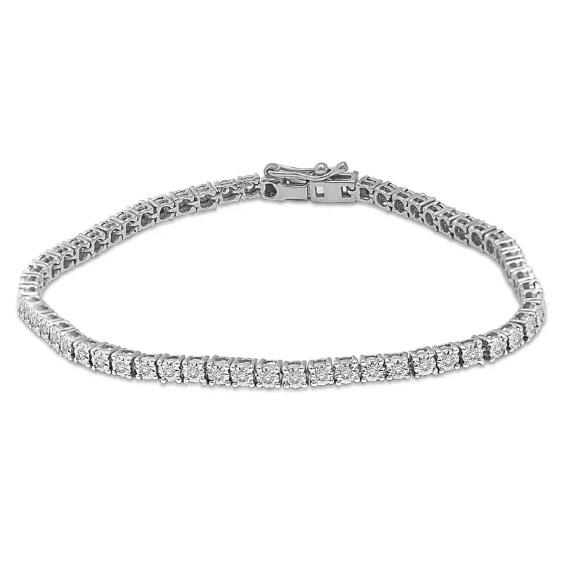 2 Ct Lab-Grown Diamond Illusion Tennis Bracelet – Sterling Silver 1
