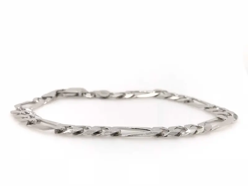 22-Inch Wide Figaro Necklace In Sterling Silver (7.8Mm) 1