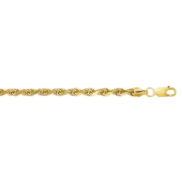 24-Inch Diamond-Cut Lite Rope Chain In 14K Yellow Gold (4Mm) 1