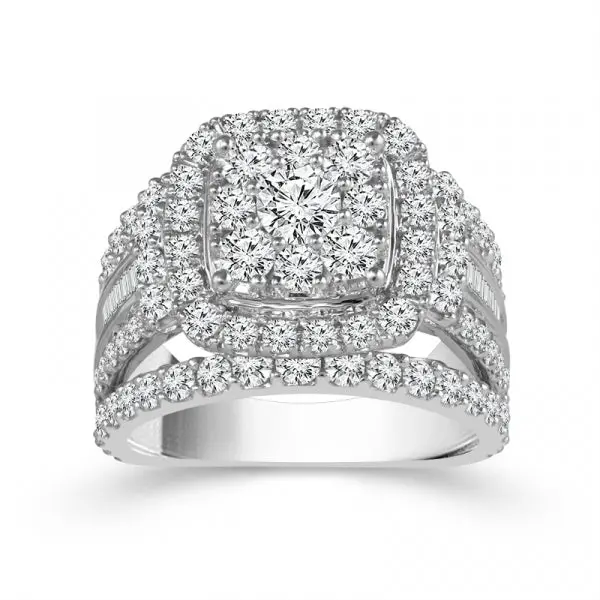 3-Carat Double Halo Diamond Cluster Ring 1