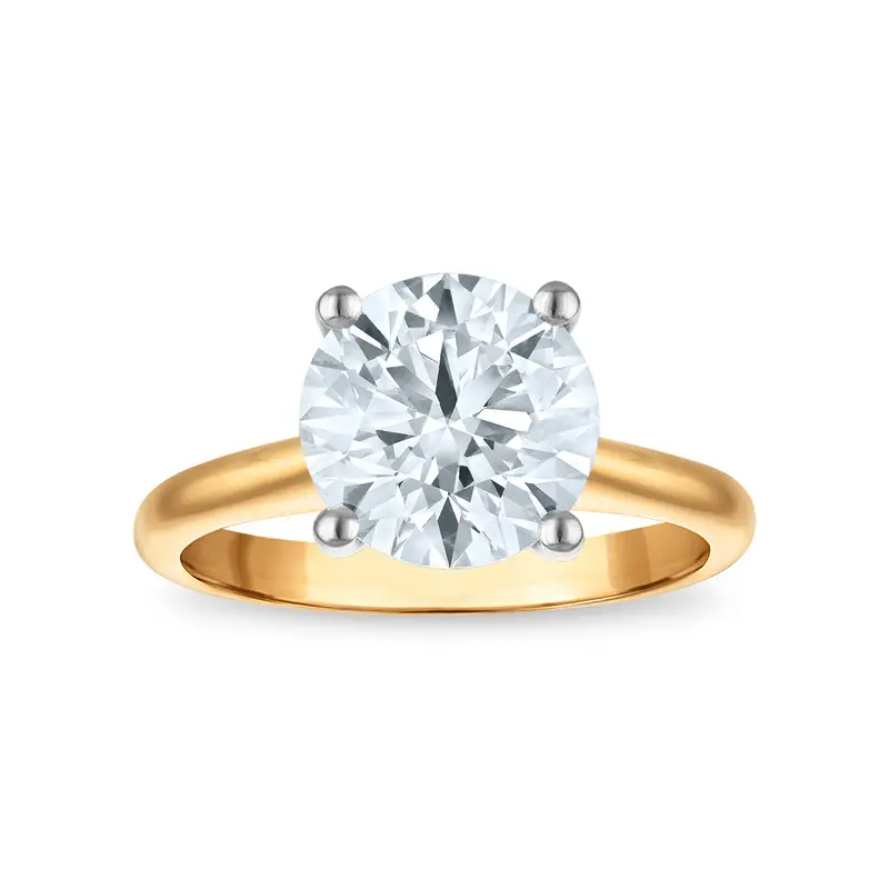 3-Carat Round Lab-Grown Diamond Solitaire Engagement Ring In 14K Yellow Gold 1