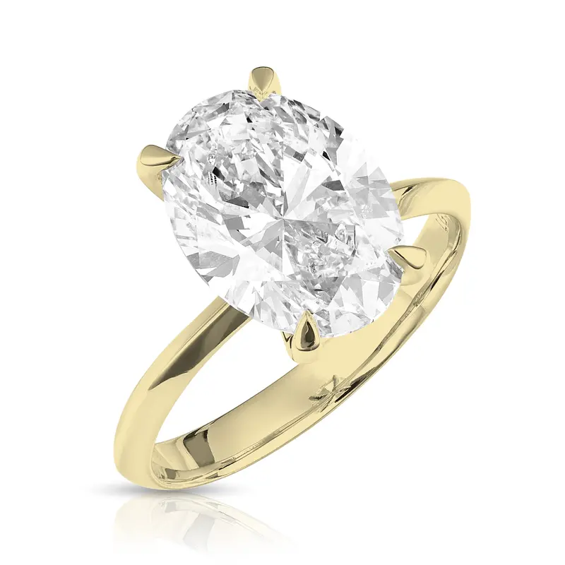 4-Carat Oval Lab-Grown Diamond Solitaire Engagement Ring – Knife-Edge Band 1