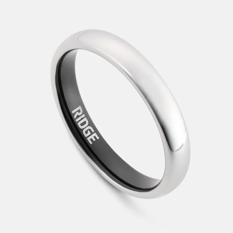 4Mm Rounded Ridge Ring Set In Premium Platinum 1