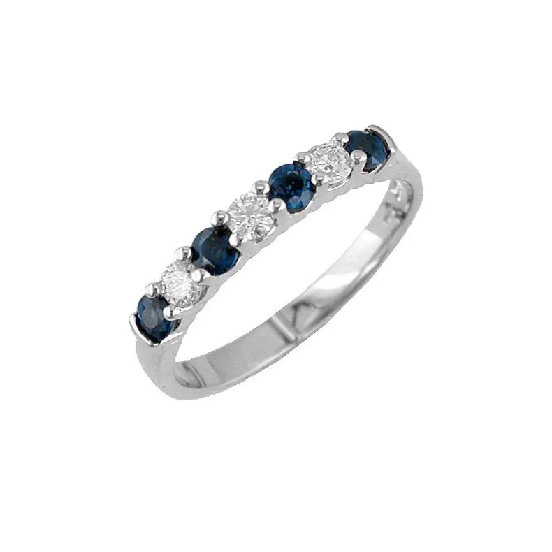 5/8 Carat Sapphire And Diamond Ring In 14K White Gold 1