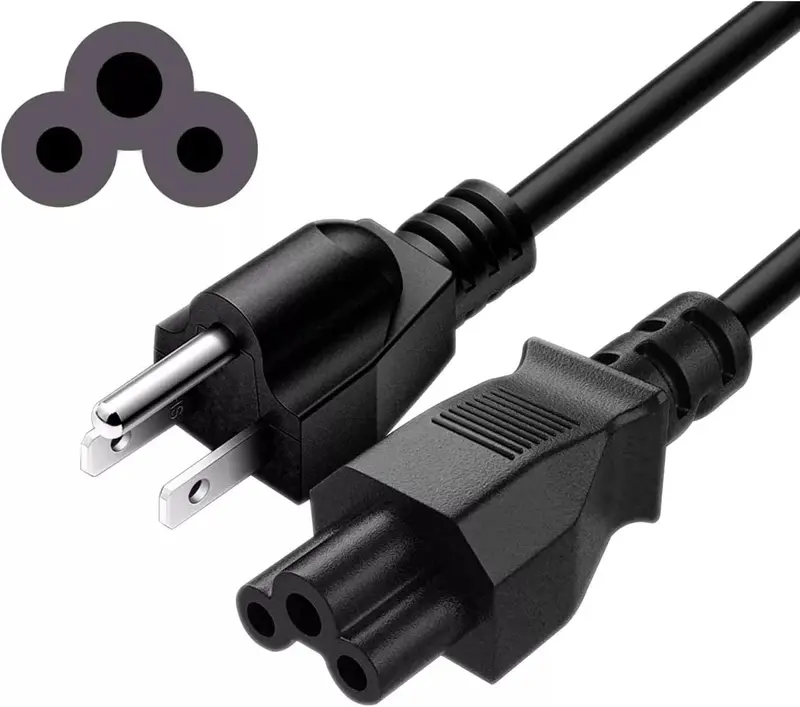 6-Foot Mickey Mouse–Style Polarized Ac Power Cord (Female 3-Prong To Male 2-Prong) 1