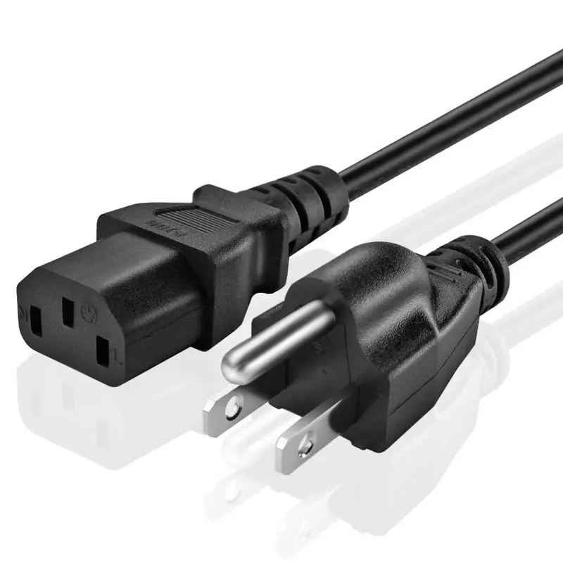 6-Foot Standard Iec/Kettle Power Cord (3-Prong Female To Us Male) 1