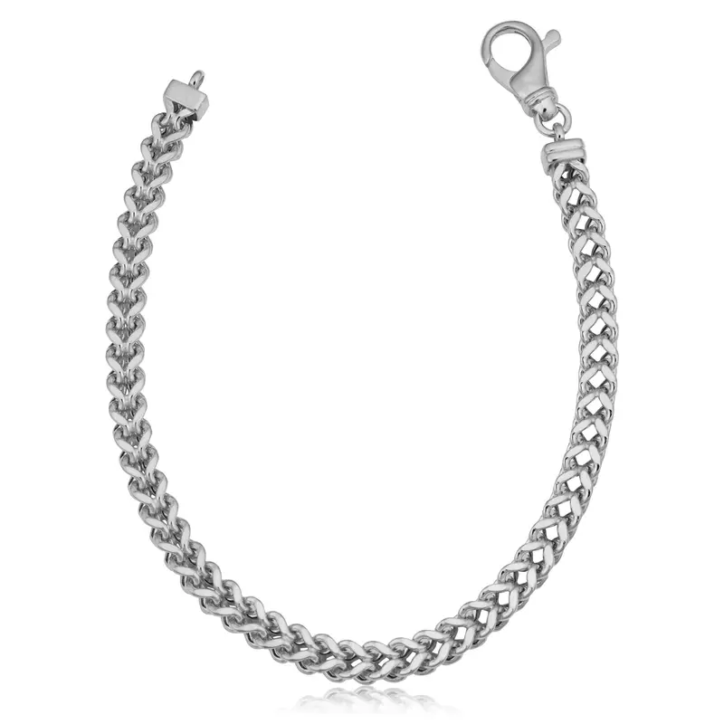 8.5-Inch Franco Chain Bracelet In 10K White Gold – 5.3Mm Width 1