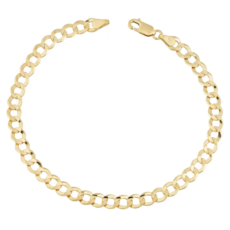 9-Inch Curb Chain Bracelet In 10K Yellow Gold – 5.75Mm Width 1