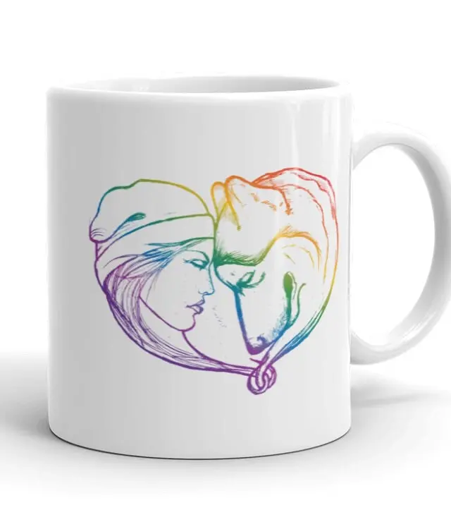 A Girl And Her Sled Dog Mug – Husky & Malamute Art Design 1