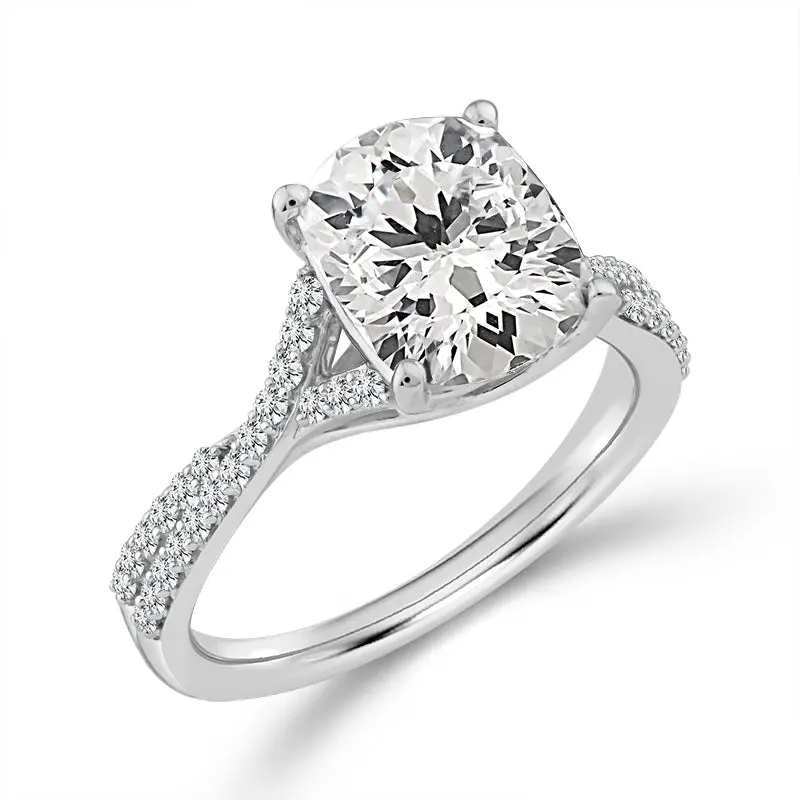 Above Love Star Elongated Radiant Lab-Grown Diamond Engagement Ring In White Gold – 3.25 Carat Total Weight 1