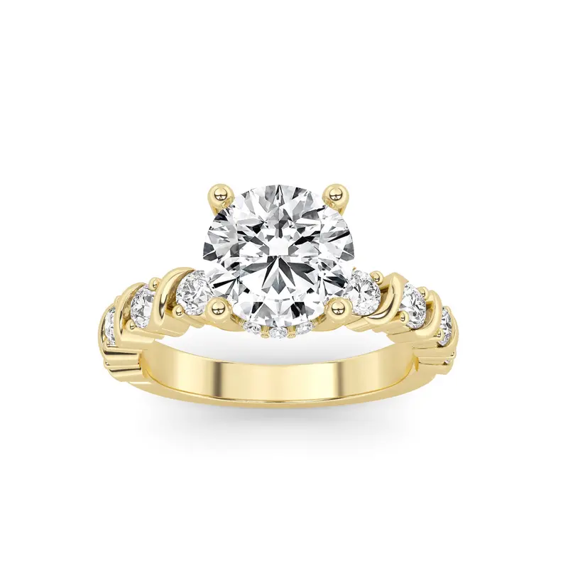Above Love Star Lab-Grown Diamond Engagement Ring In Yellow Gold (2 Carat Tw) 1