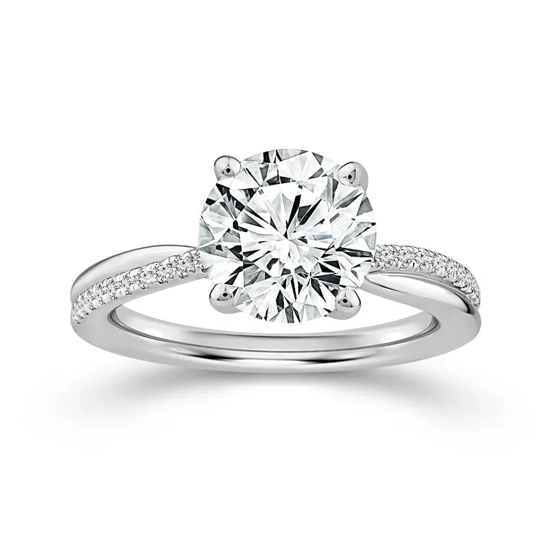 Above Love Star Round Lab-Created Diamond Engagement Ring In White Gold – 2.75 Carat Total Weight 2