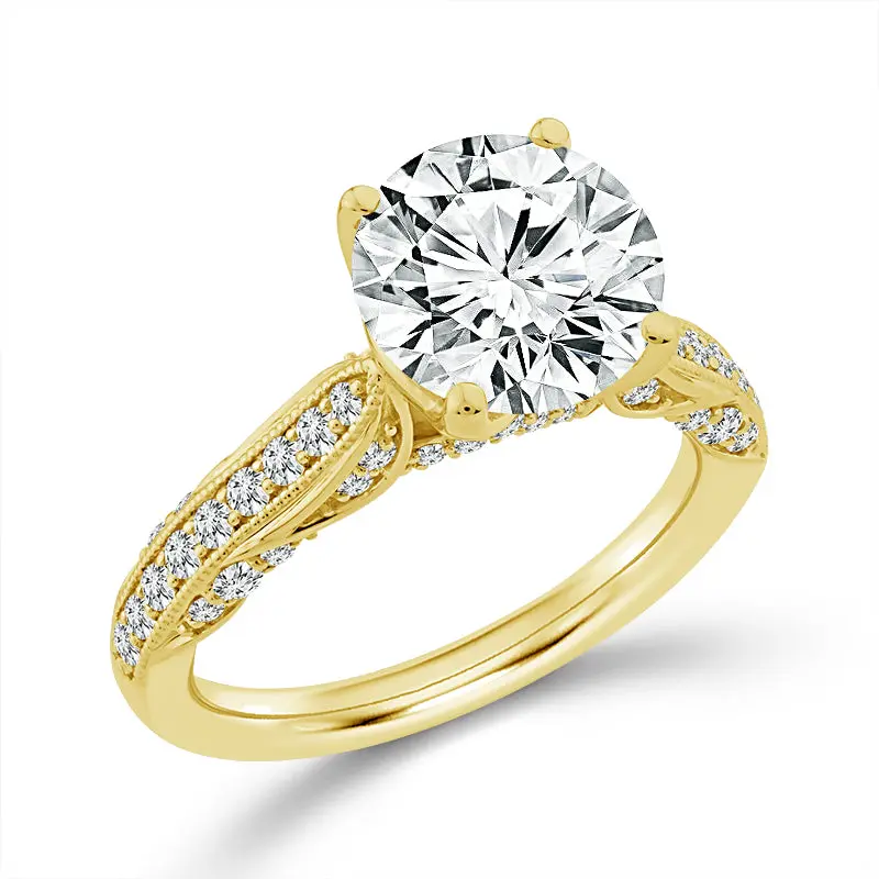 ‘Above Love Star’ Round Lab-Created Diamond Ring — 3.5 Ct Total, 14K Yellow Gold 1
