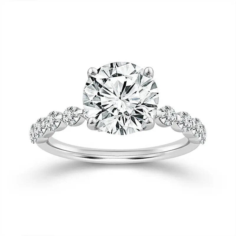 ‘Above Love Star’ Round Lab-Diamond Engagement Ring — 3.25 Ct Tw, 14K White Gold 2