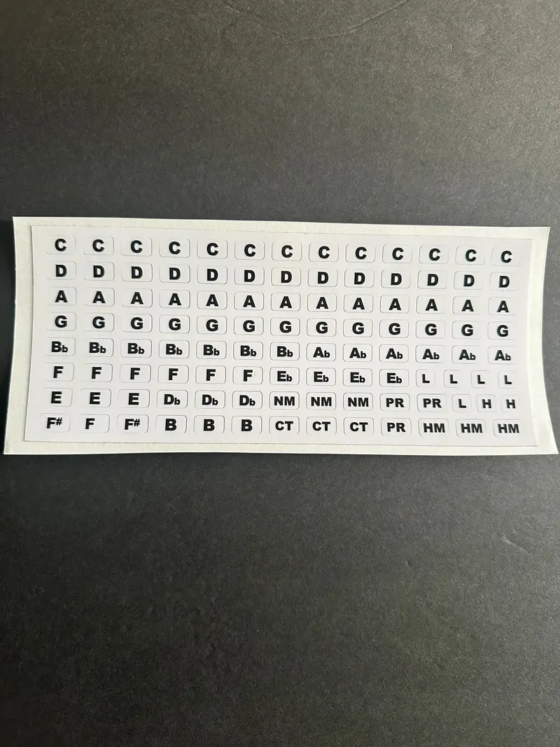 Andrew Zajac 106 Large Flat Key Labels – Black-On-White Contrast, Free Usa Shipping 1