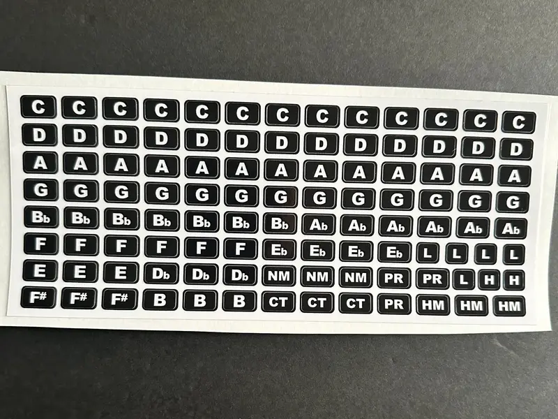 Andrew Zajac 106 Large Flat Key Labels – White-On-Black Design, Free Us Delivery 1
