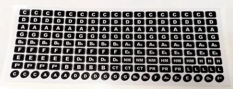 Andrew Zajac 160 Flat Key Labels – White-On-Black Variant, Free Us Delivery 1