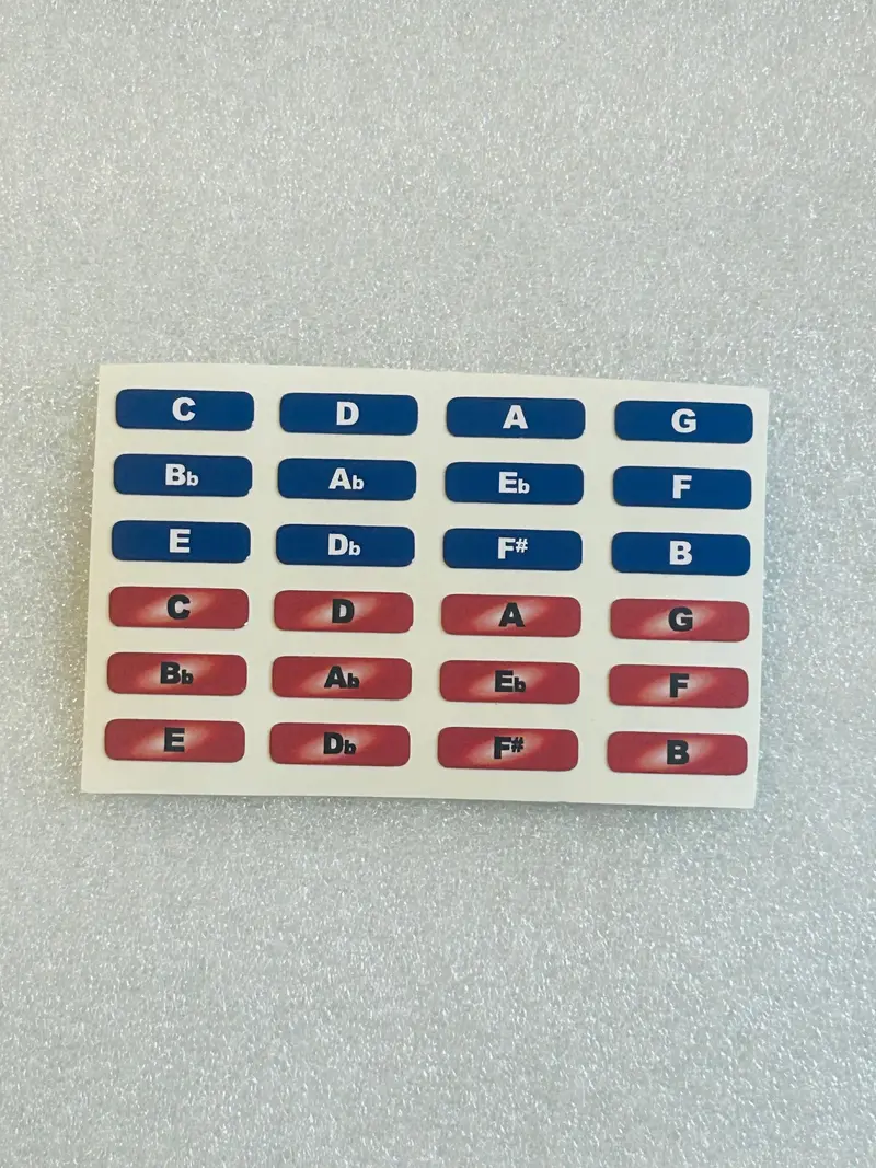 Andrew Zajac Stout Blue & Red Flat Key Labels – High-Contrast Chromatic Markers, Free Us Delivery 1