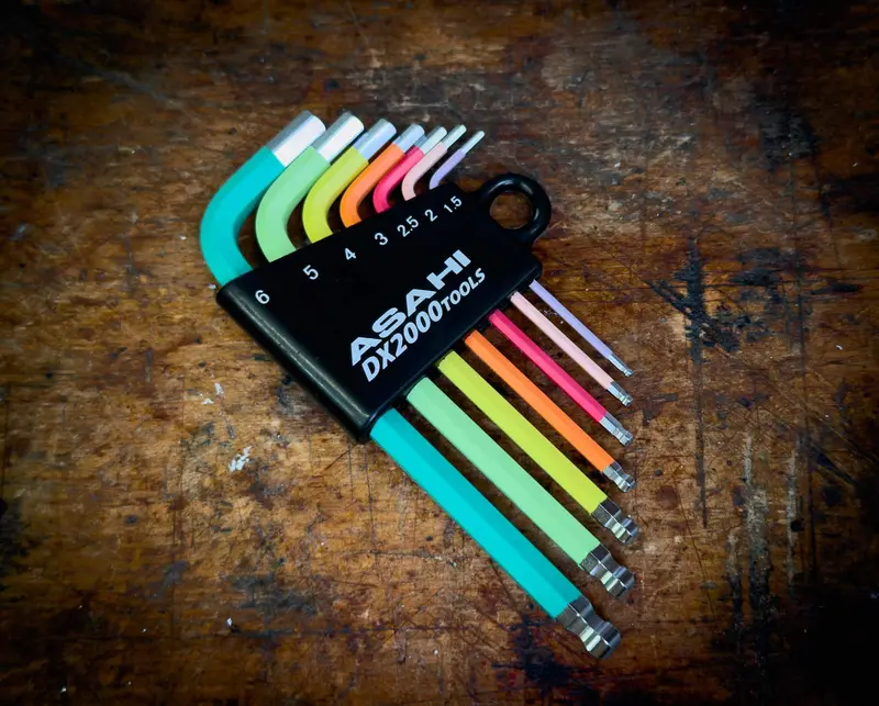Asahi Colored Ballpoint Allen Hex Key Set – Compact Short-Handle Tools 1