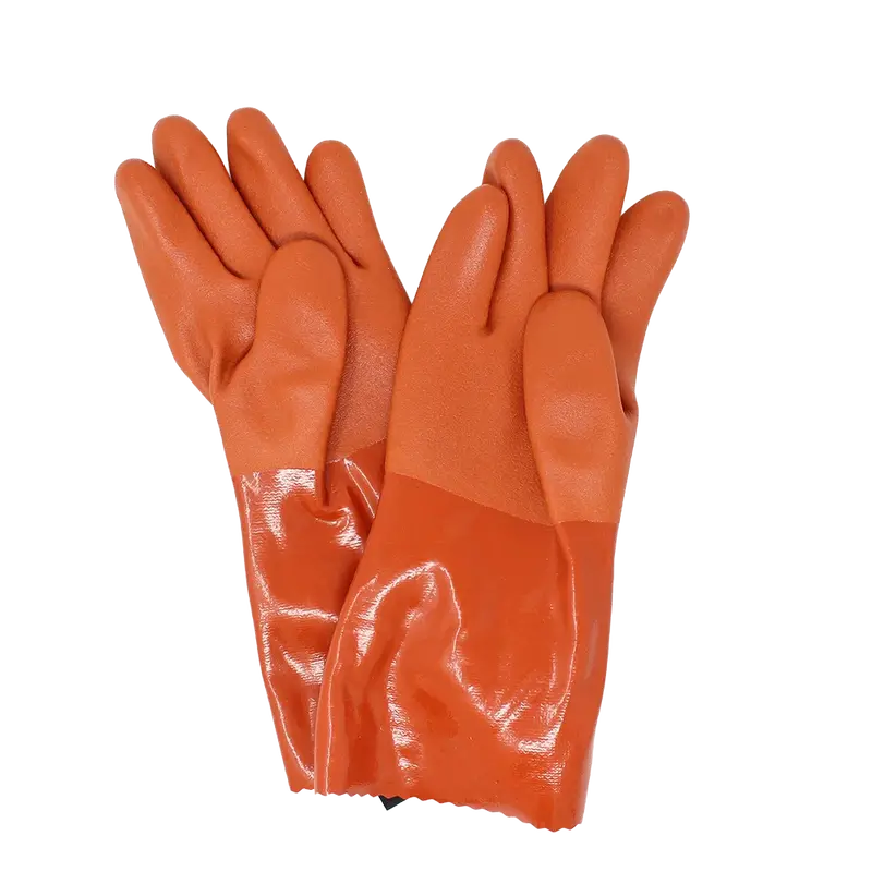 Atlas Pvc-Coated Orange Fishing Gloves 1