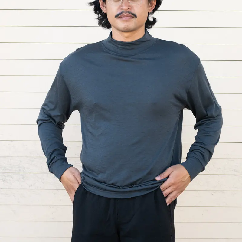 Aussie Wool Superlightweight Long-Sleeve Mock-Turtleneck Top 1