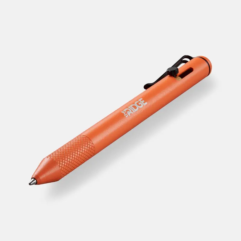 Basecamp Orange Bolt Action Pen – Adventure-Ready Vibrant Titanium Pen 1