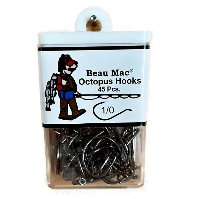 Beau Mac Platinum Black Octopus Hooks – Sizes 4 To 5/0 1